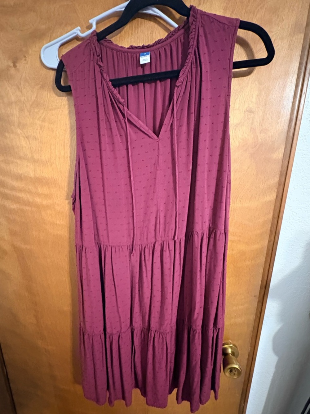 Old Navy Sleeveless Rose-Mauve Tiered V-Neck Midi Dress - Dusty Rose